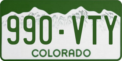 CO license plate 990VTY