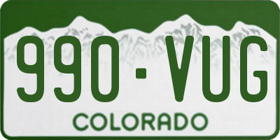 CO license plate 990VUG
