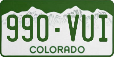 CO license plate 990VUI