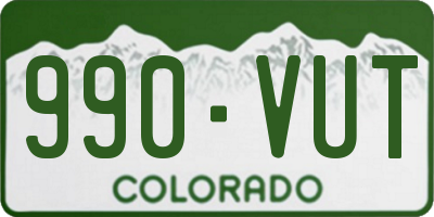 CO license plate 990VUT