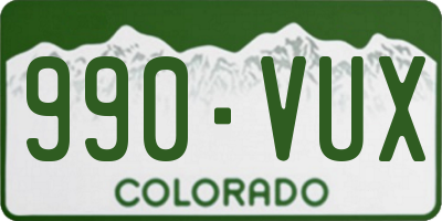 CO license plate 990VUX