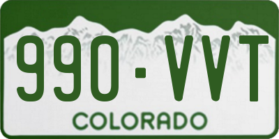 CO license plate 990VVT