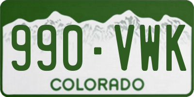 CO license plate 990VWK