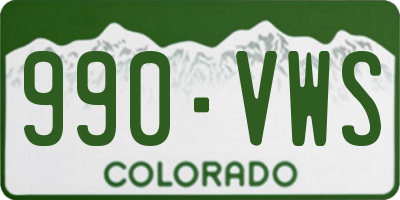 CO license plate 990VWS