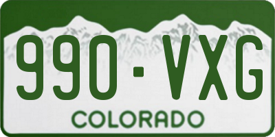 CO license plate 990VXG