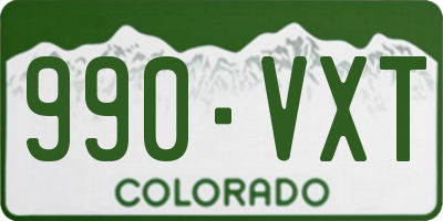 CO license plate 990VXT