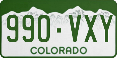 CO license plate 990VXY