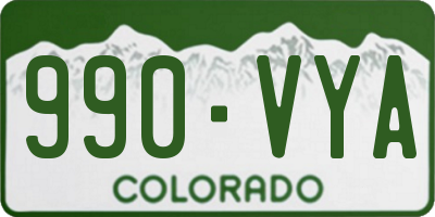 CO license plate 990VYA