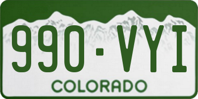 CO license plate 990VYI