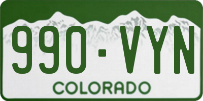 CO license plate 990VYN