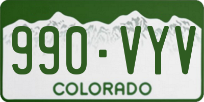 CO license plate 990VYV
