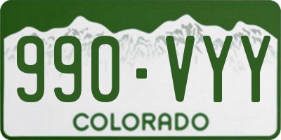 CO license plate 990VYY