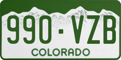 CO license plate 990VZB