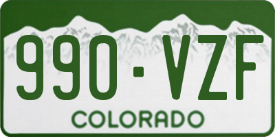 CO license plate 990VZF