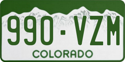 CO license plate 990VZM