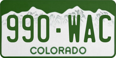 CO license plate 990WAC
