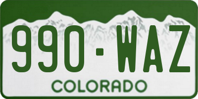 CO license plate 990WAZ
