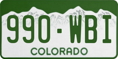 CO license plate 990WBI