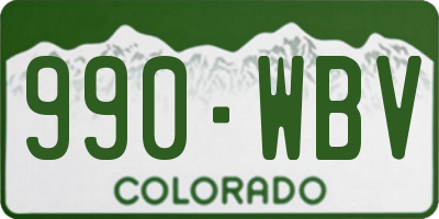 CO license plate 990WBV