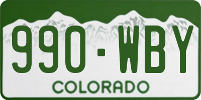CO license plate 990WBY