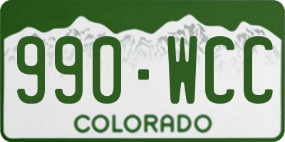 CO license plate 990WCC