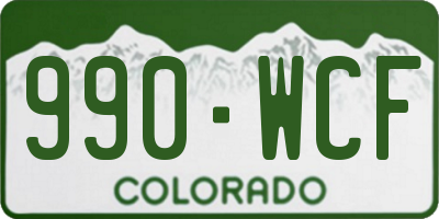 CO license plate 990WCF