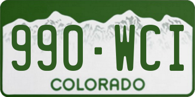 CO license plate 990WCI