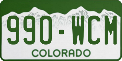 CO license plate 990WCM