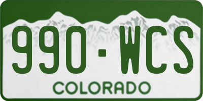 CO license plate 990WCS