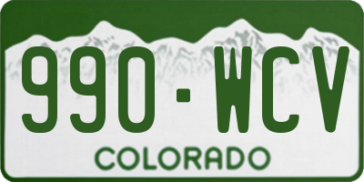 CO license plate 990WCV