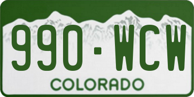 CO license plate 990WCW