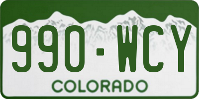 CO license plate 990WCY