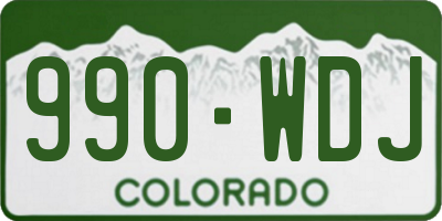 CO license plate 990WDJ