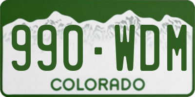 CO license plate 990WDM