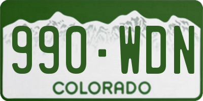 CO license plate 990WDN