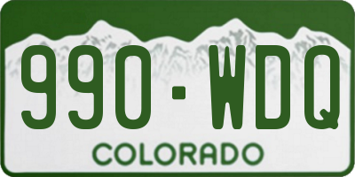CO license plate 990WDQ