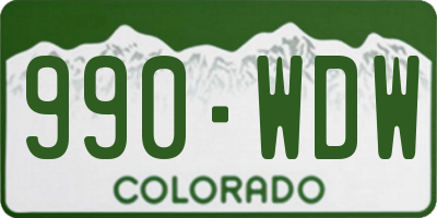 CO license plate 990WDW