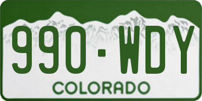 CO license plate 990WDY