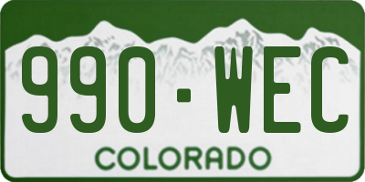 CO license plate 990WEC