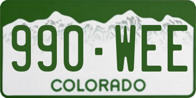 CO license plate 990WEE