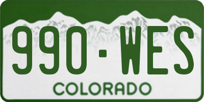 CO license plate 990WES