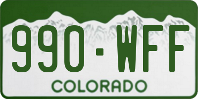 CO license plate 990WFF
