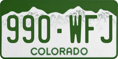 CO license plate 990WFJ