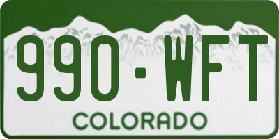 CO license plate 990WFT
