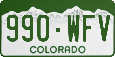 CO license plate 990WFV
