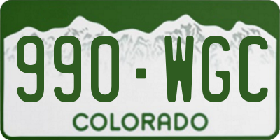 CO license plate 990WGC