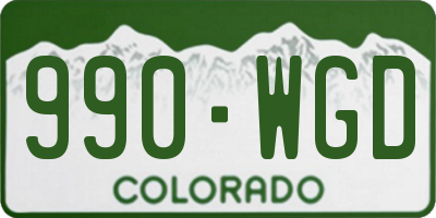 CO license plate 990WGD