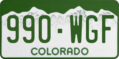 CO license plate 990WGF