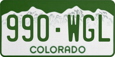 CO license plate 990WGL