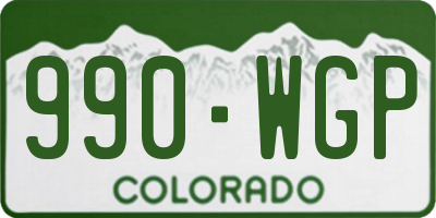 CO license plate 990WGP